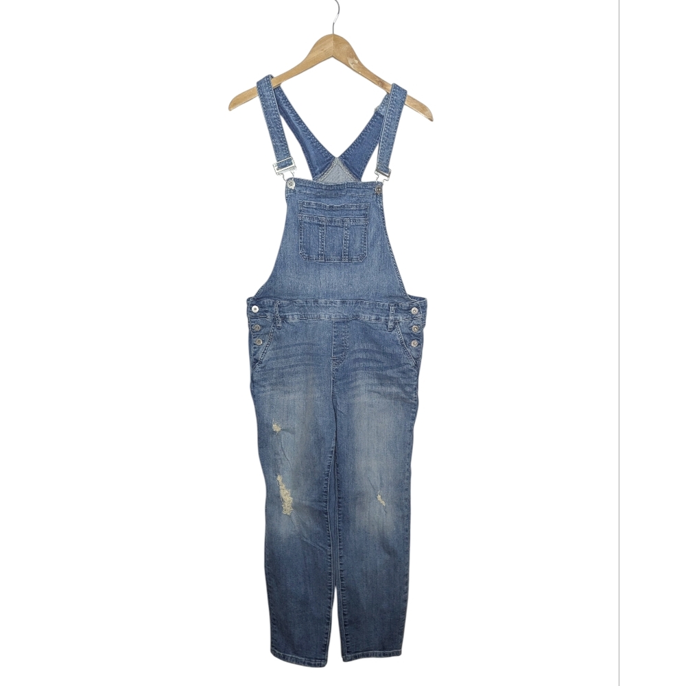 Torrid Denim Overall Cropped Relaxed Distressed Stretch Everyday Jeans Size 14 - Picture 1 of 14